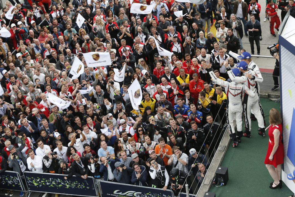 Porsche LMP Team: Timo Bernhard, Earl Bamber, Brendon Hartley (l-r)